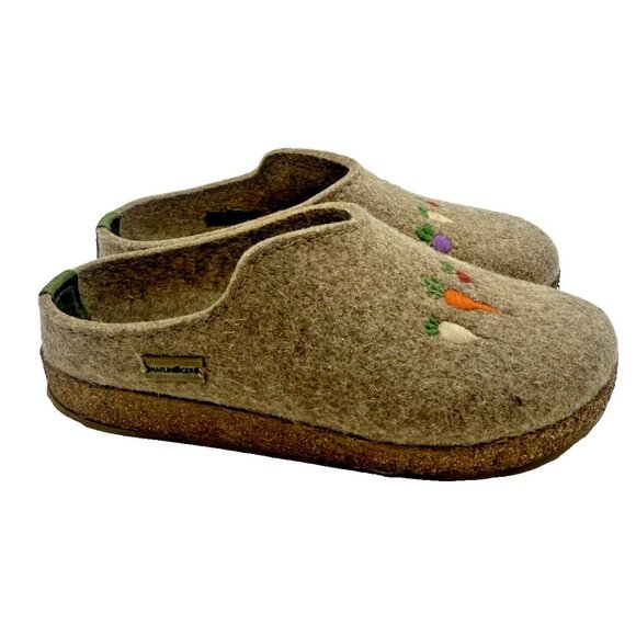 Haflinger Women's Roots Earth Wool Clogs 37 EU 6 US Embroidered Veggies Slip On - Picture 1 of 7